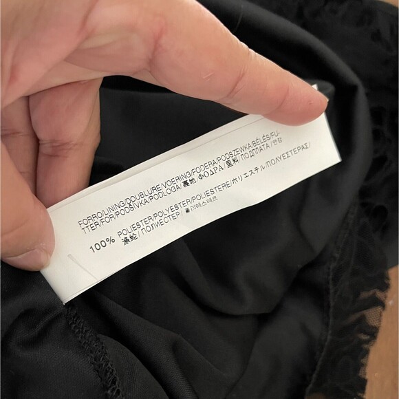 Zara Evening Strapless Dress Size S City Party Bodycon Black Raised Tulle Roses - Picture 12 of 14